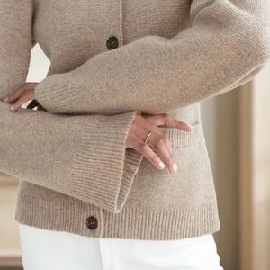 Brown Cinch Waist Cardigan